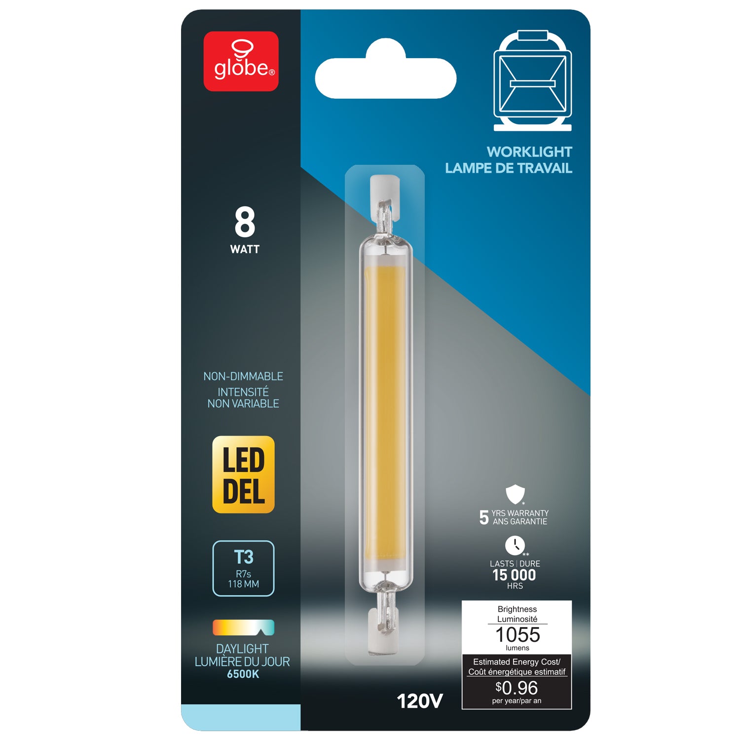 T3 R7 Led Replacement 8W R7 Base, T3 Led Light Bulb – Globe Electric